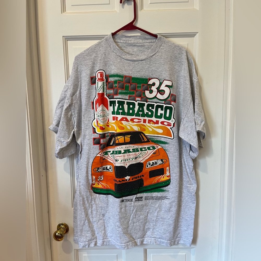 Size 2XL grey Tabasco NASCAR #35 T-Shirt